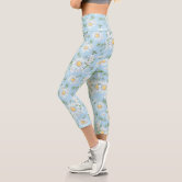 cute spring pastel daisy pattern capri leggings, Zazzle