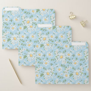 Pastel Daisy Flower Garden Pattern File Folder