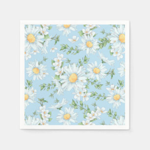 Pastel Daisy Flower Garden Pattern Napkins