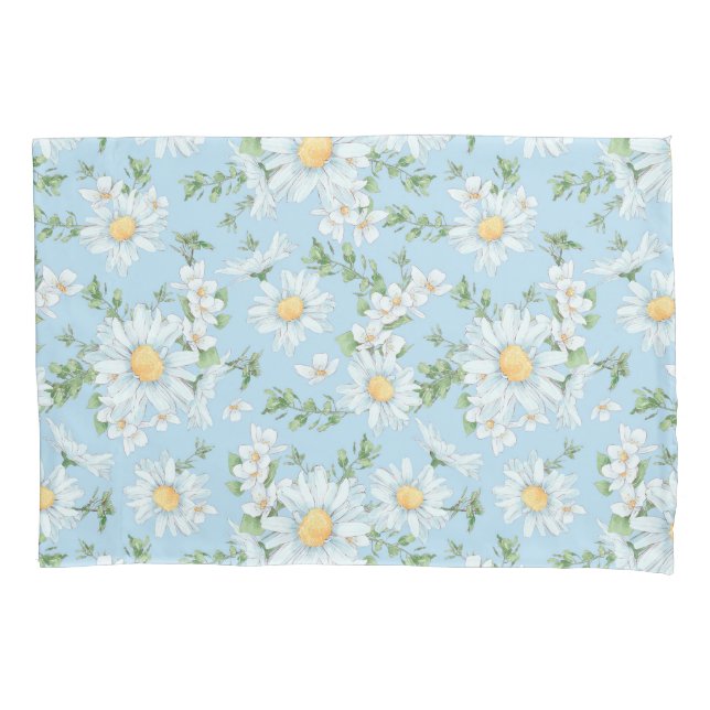 Pastel Daisy Flower Garden Pattern Pillow Case (Front)