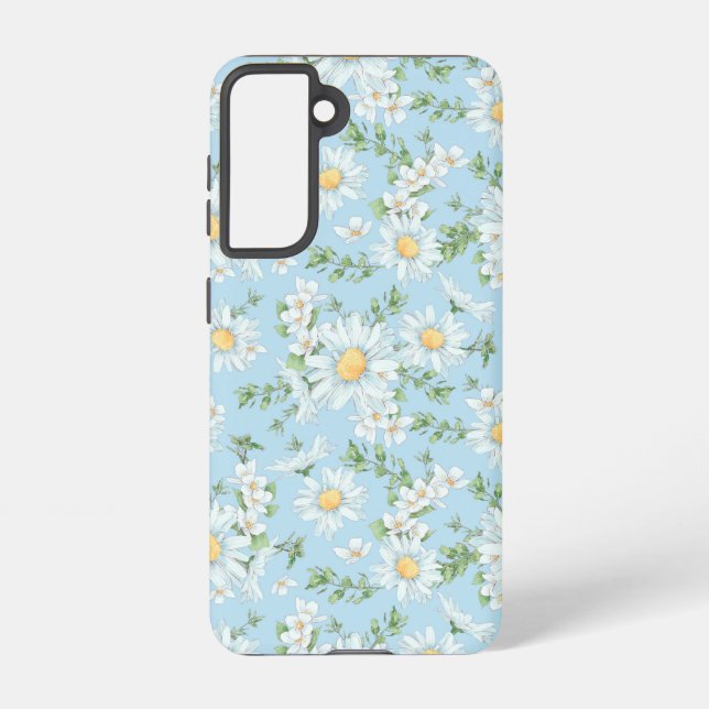 Pastel Daisy Flower Garden Pattern Samsung Galaxy Case (Back)