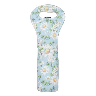 Pastel Daisy Flower Garden Pattern Wine Bag