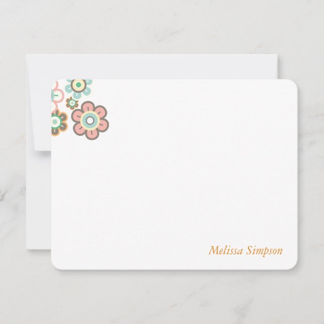 Pastel Daisy Flowers Blooms Baby Shower Thank You (Front)