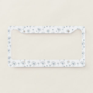 Pastel Daisy Line Art Stripe (2) License Plate Frame