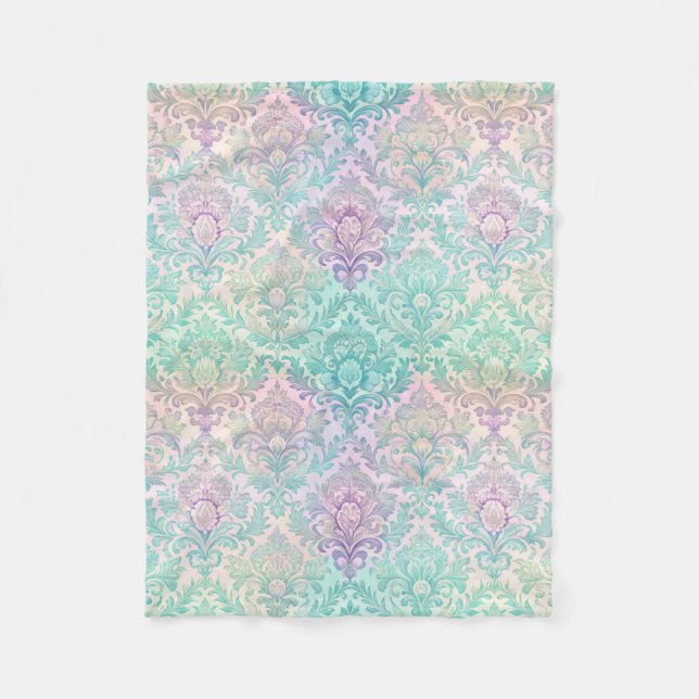 Pastel Damask Fleece Blanket (Front)