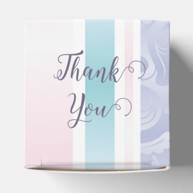 Pastel Damask Thank You Favor Boxes (Top)
