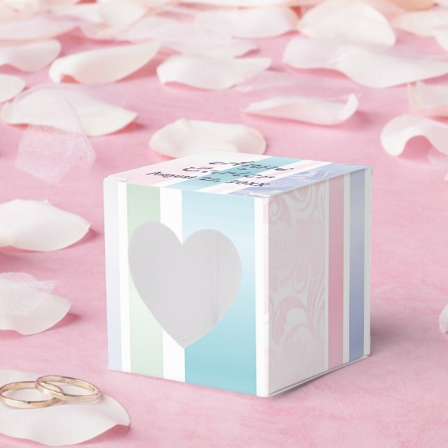 Pastel Damask Wedding Thank You Favor Boxes (Wedding)