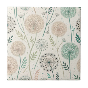 Pastel Dandelion Dreams – Whimsical Floral (2) Ceramic Tile