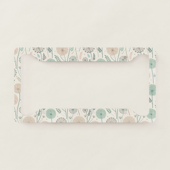 Pastel Dandelion Dreams – Whimsical Floral (2) License Plate Frame (Front)