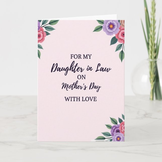 Pastel Daughter In Law Card (Front)