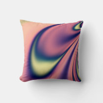 Pastel Days Fractal and Deep Purple Throw Pillow