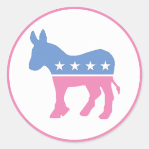 Pastel Democratic Donkey Classic Round Sticker