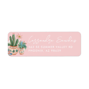Pastel Desert Cactus Label
