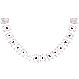 Pastel Dessert Happy Birthday Bunting Banner