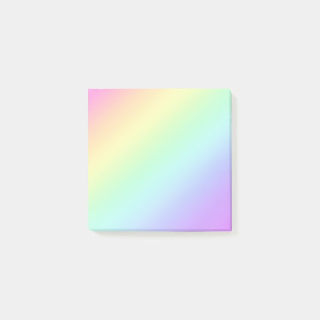 Pastel Diagonal Rainbow Gradient Post-it Notes (Front)