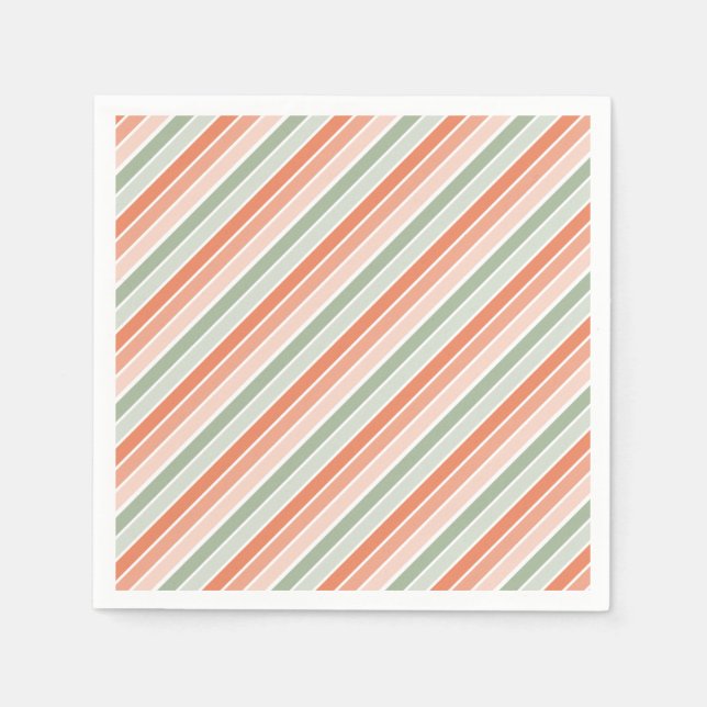 Pastel Diagonal Stripe Napkins (Front)