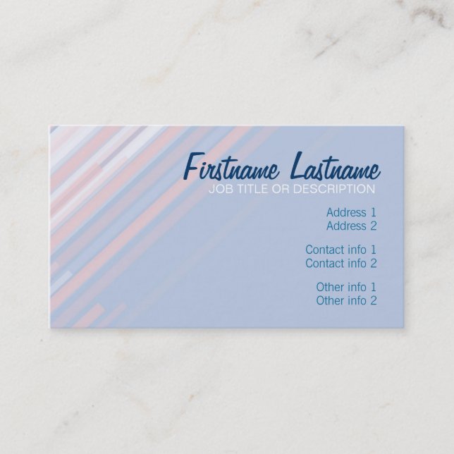 Pastel Diagonal Stripes Business Card (Front)