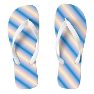 Pastel Diagonal Stripes Flip Flops