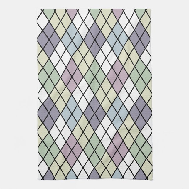Pastel Diamonds Kitchen Towel (Vertical)
