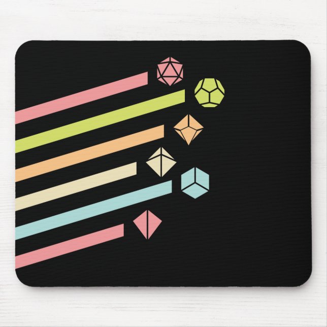 Pastel Dice Set Tabletop RPG Mouse Pad (Front)