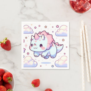 Pastel Dino Dinosaur Baby Shower Napkins