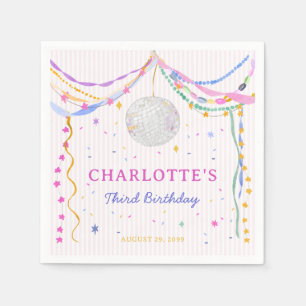 Pastel Disco Ball Paper Garlands Birthday Napkins