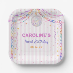 Pastel Disco Garland Birthday Paper Plates