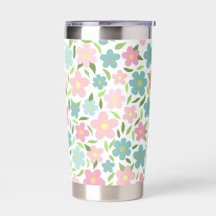 Pastel Ditsy Floral Shabby Chic Coquette Insulated Tumbler