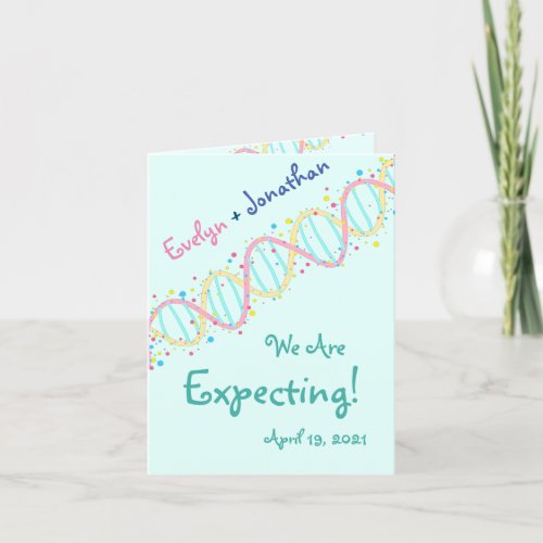 Pastel DNA We Are Expecting a Baby Photo Card