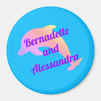 Pastel Dolphin Personalized Stateroom Door Marker Magnet