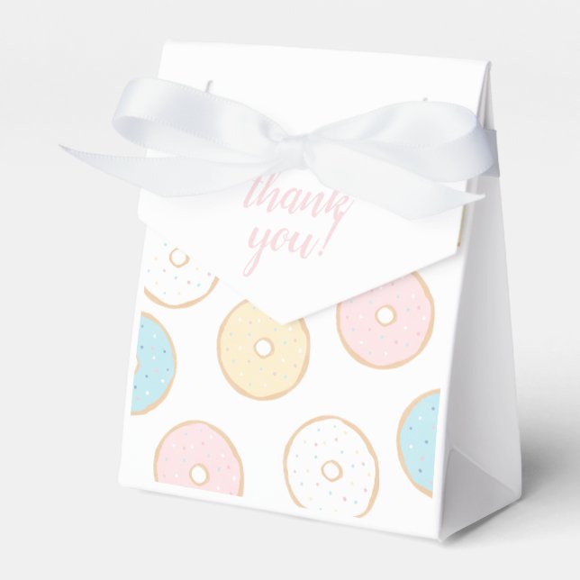 Pastel Donut Birthday Party Favor Boxes (Front Side)
