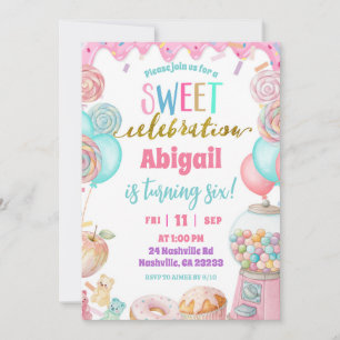  Pastel Donut Sweet Celebration Birthday party  Invitation