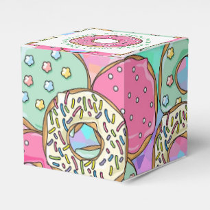Pastel Donuts Birthday Party Theme Favor Boxes