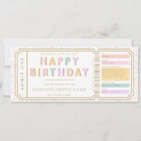 Pastel Dot Fake Concert Ticket Gift Voucher Card