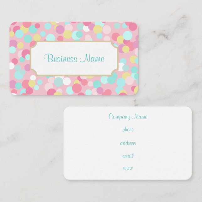 Pastel Dots  Business Card (Front/Back)