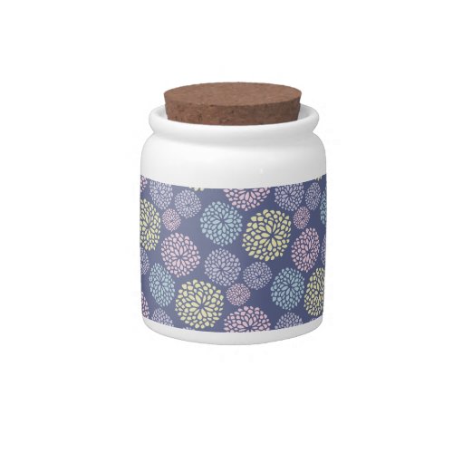 Pastel dots patterns purple blue yellow pink candy jar