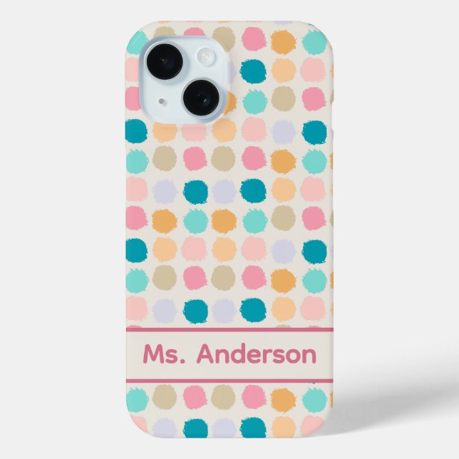 Pastel Dots Personalized Case-Mate iPhone Case (Back)