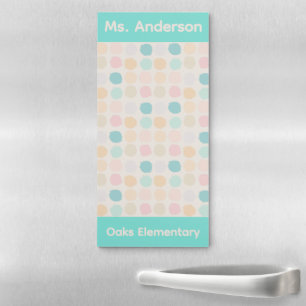 Pastel Dots Personalized Teacher Turquoise Magnetic Notepad