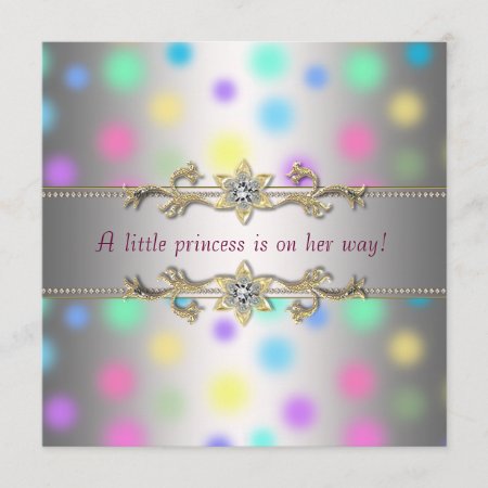 Pastel Dots Princeess Baby Shower Invitation