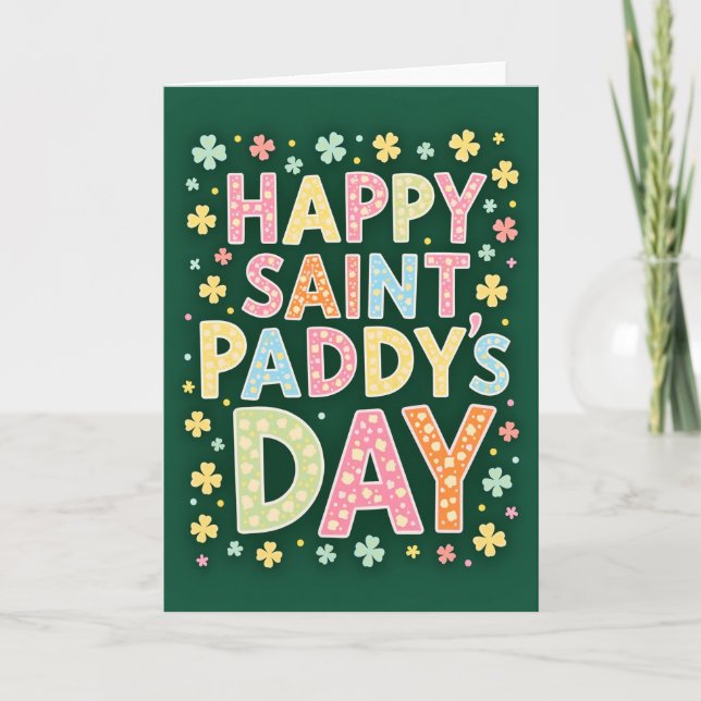 Pastel Dots St Patricks Day Card (Front)
