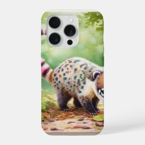 Pastel_Dotted Coati REF93 _ Watercolor iPhone 15 Pro Case