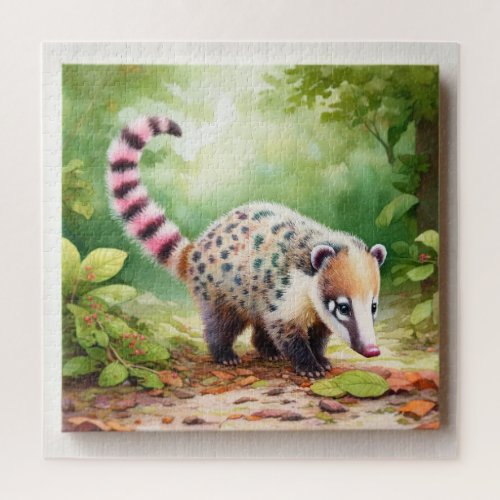 Pastel_Dotted Coati REF93 _ Watercolor Jigsaw Puzzle