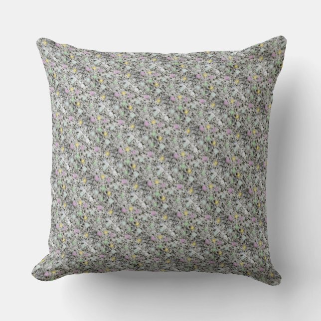 Pastel Dotted White Granite Throw Pillow (Front)