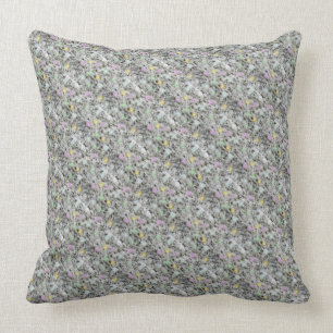 Pastel Dotted White Granite Throw Pillow