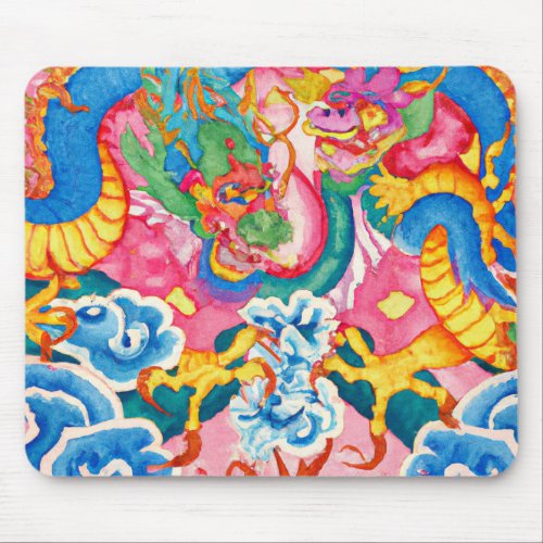 pastel dragon mouse pad