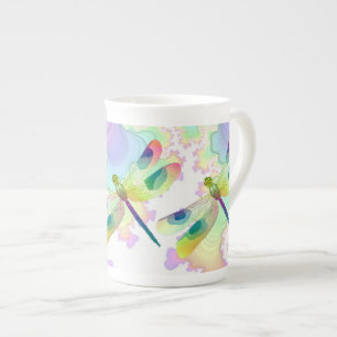 Pastel Dragonflies Bone China Mug