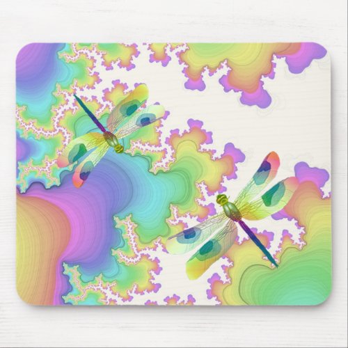 Pastel Dragonflies Mousepad