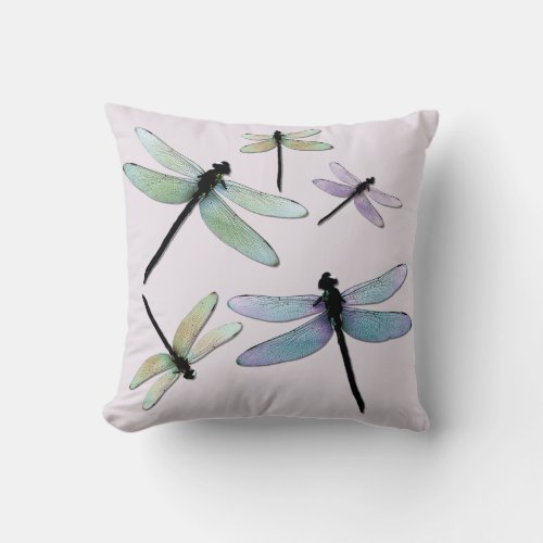 Pastel Dragonflies Pillow