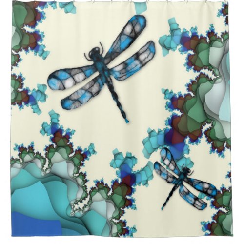 Pastel Dragonflies Shower Curtain