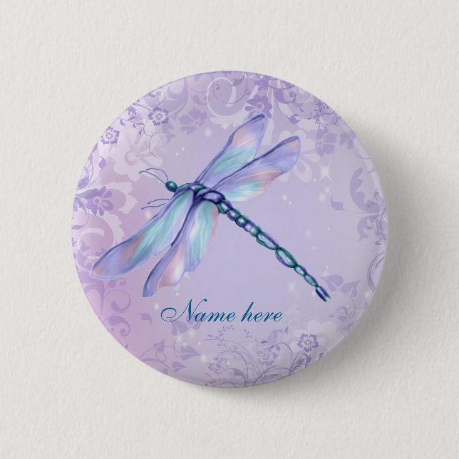 Pastel Dragonfly- - Customize Button (Front)